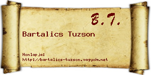 Bartalics Tuzson névjegykártya